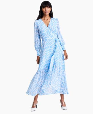 Bar III Tiger-Print Wrap Maxi Dress, Created for Macy's \u0026 Reviews - Dresses  - Women - Macy's